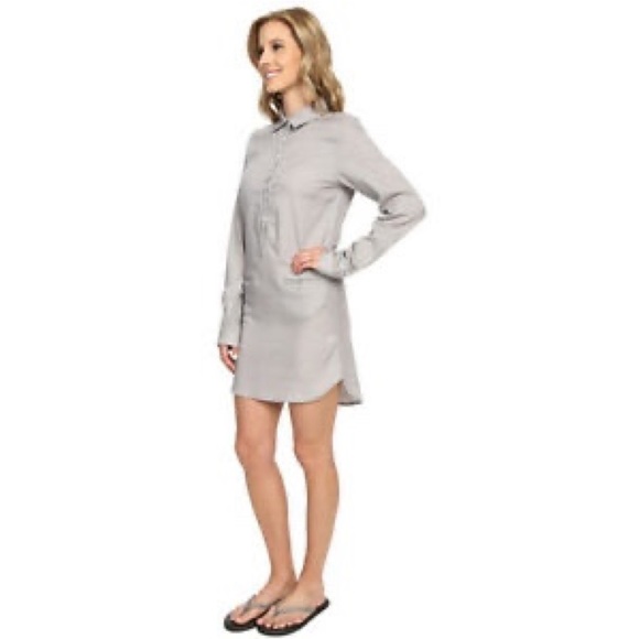 Icebreaker Gray Merino Wool Kala Tunic Travel Dress Heather Snow Sz M - Picture 2 of 12